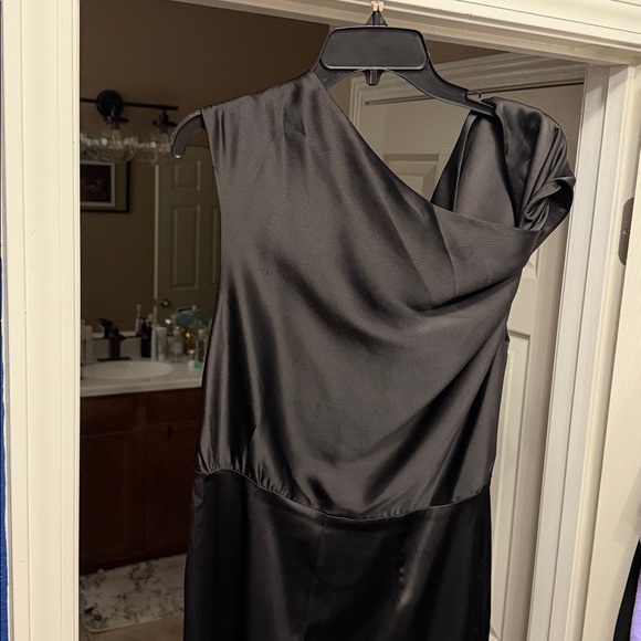 WAYF Black Satin Jumpsuit One Shoulder - Picture 10 of 11